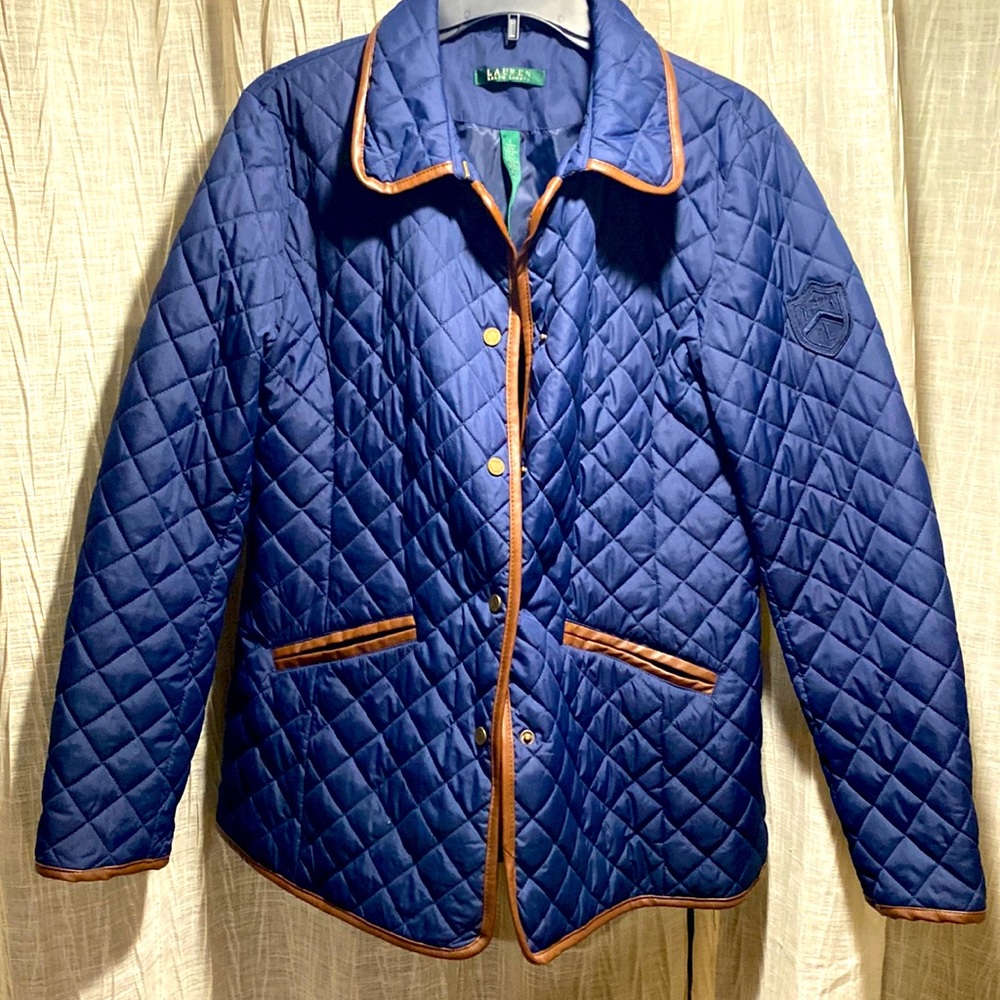 Blue and brown women’s coat size L by Lauren Ralph LaurenNEVER WORN